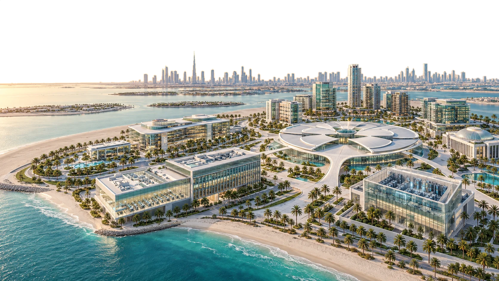 A future white healthcare district on the Dubai coast